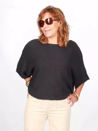 Pull Adonis noir pi�ce maille intemporelle