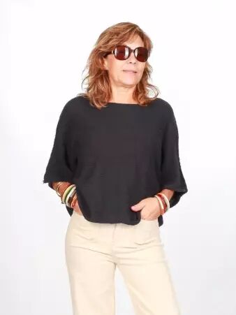 Pull Adonis noir pi�ce maille intemporelle