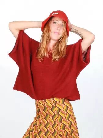 Pull Adonis bordeaux pi�ce maille raffin�e