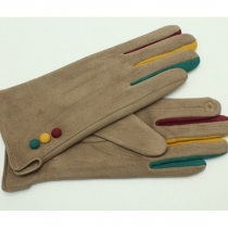 Gant 3 Boutons + Entre-Doigt marron clair v&ecirc;tement f&eacute;minin au tomb&eacute; fluide et &agrave; l'esth&eacute;tique raffin&eacute;e