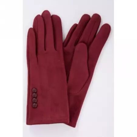 Gants suedine uni rouge fonc� gants su�dine au toucher velout� et � l'esprit urbain