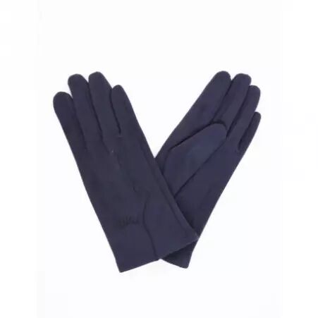 Gant su�dine bleu fonc� accessoire hiver en su�dine � la finition douce et �l�gante