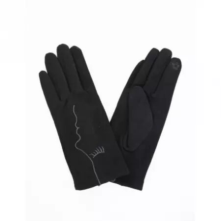 Gant su�dine noir gants �l�gants pens�s pour un usage quotidien chic