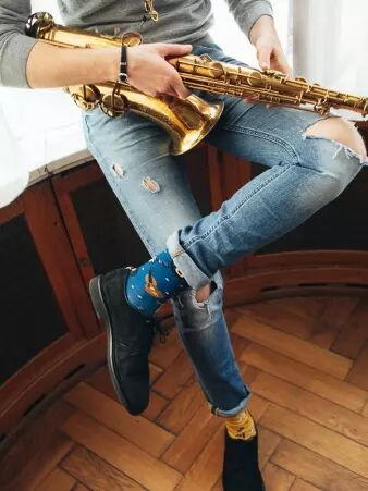 Chaussettes deparaill�es Music Notes accessoire mode au style contemporain