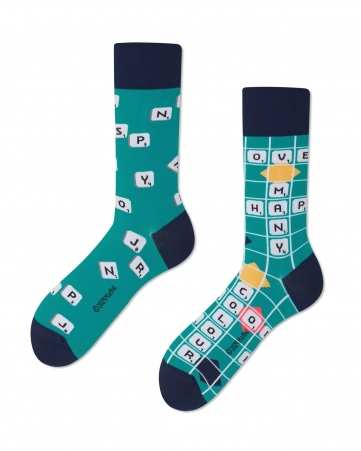 Chaussettes deparaill�es Scrabble pi�ce vestimentaire � l'allure tendance