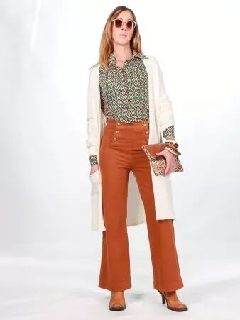 Pantalon � pont Victorine Camel pi�ce mode chic facile � associer