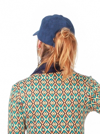 Casquette velours c�tel� Bleu marine accessoire mode au style contemporain