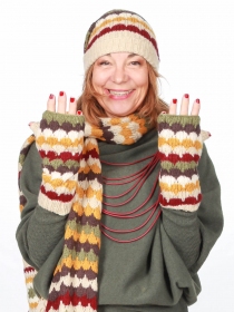 Mitaines crochet marron foncé