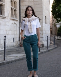 Pantalon chino velours Bleu canard pantalon chino velours bleu canard profond