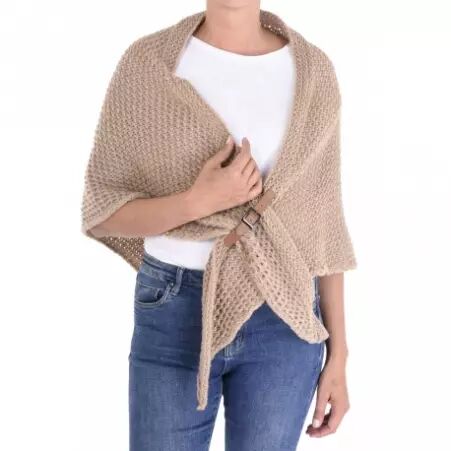Petit poncho marron clair poncho l�ger marron clair au style naturel