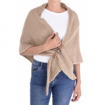 Petit poncho marron clair poncho l&eacute;ger marron clair au style naturel