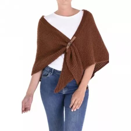 Petit poncho marron fonc� poncho maille marron fonc� chaleureux