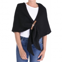 Petit poncho noir poncho noir doux et confortable pour superposition