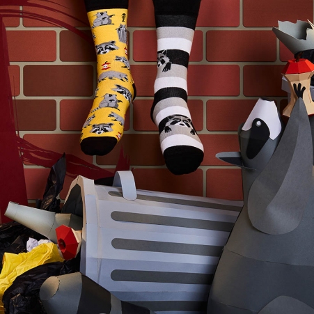 Chaussettes deparaill�es Raccoon Bandit accessoire mode au style contemporain