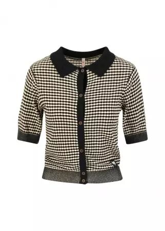 Shirt Petite Poloette mixed dots black white chemise � pois noir et blanc