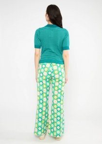 Shirt Petite Poloette mixed dots blue petrol chemise boh&egrave;me &agrave; pois bleut&eacute;s