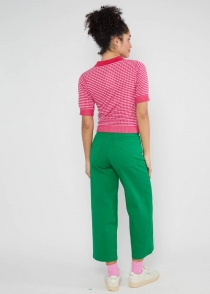 Shirt Petite Poloette mixed dots rose red blouse f&eacute;minine &agrave; pois color&eacute;s