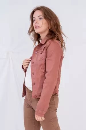 Veste courte Brique d�lav� veste courte brique tendance