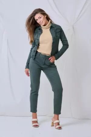 Veste courte Vert d�lav� veste courte vert look casual