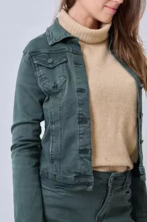Veste courte Vert d�lav� veste courte vert look casual