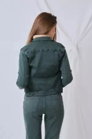 Veste courte Vert d�lav� veste courte vert look casual