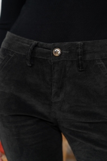 Pantalon chino velours noir pantalon raffin&eacute; &agrave; l'allure intemporelle