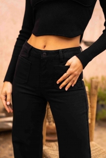 Pantalon wide leg noir pantalon large noir &agrave; la coupe intemporelle