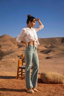 Pantalon wide leg pistache pantalon large pistache &agrave; la teinte fra&icirc;che