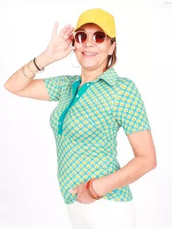 Polo Curtis manches courtes Back to 70s bleu polo r�tro manches courtes
