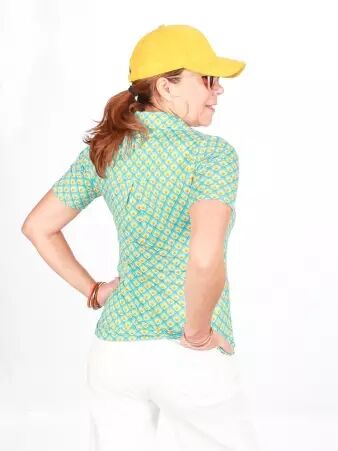 Polo Curtis manches courtes Back to 70s bleu polo r�tro manches courtes