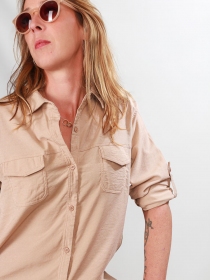 Chemise velours beige