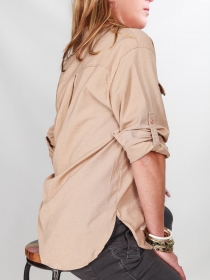 Chemise velours beige