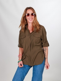 Chemise velours Kaki