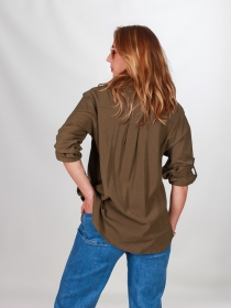 Chemise velours Kaki