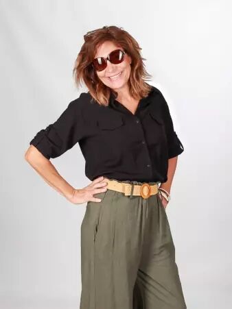 Chemise velours Noir article mode au design soign�