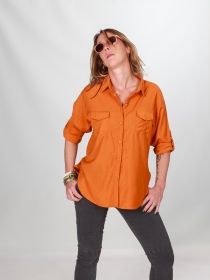 Chemise velours Orange