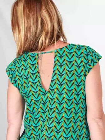 Robe Ava Hardeol turquoise robe turquoise � l'allure fra�che