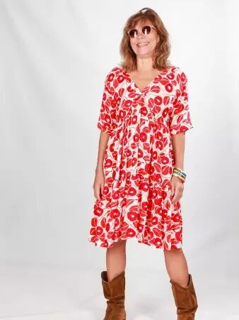 Robe Manaelle bis Luciole rouge robe fluide rouge