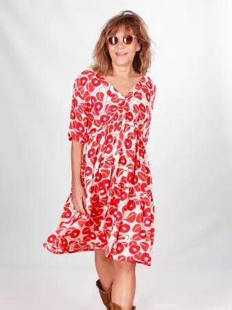 Robe Manaelle bis Luciole rouge robe fluide rouge