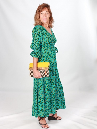 Robe Kimono Yakuta Hardeol turquoise robe fluide turquoise