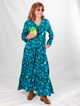 Robe longue Aloye Blue Gincko robe longue bleue