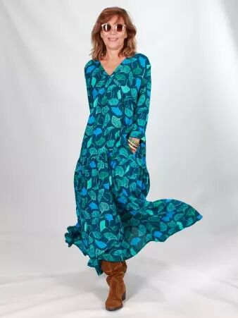 Robe longue Aloye Blue Gincko robe longue bleue