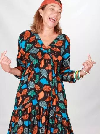 Robe longue Aloye Fall Gincko robe longue automnale