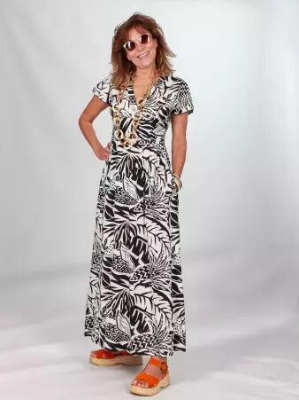 Robe Artemis Black jungle robe noire � imprim� jungle