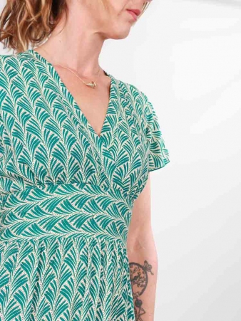 Robe Artemis Green pampas robe fluide et naturelle