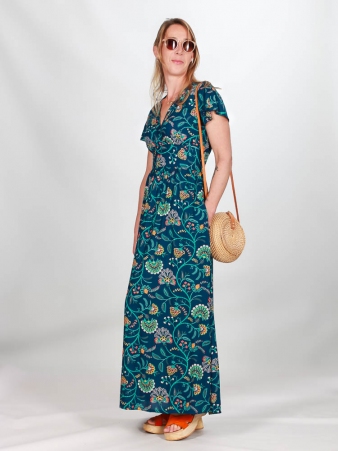 Robe Artemis Night garden robe sombre � imprim� floral