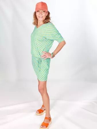 Robe Bally Back to 70s bleu robe r�tro esprit seventies