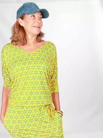 Robe Bally Funky flower jaune robe boh�me lumineuse