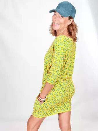 Robe Bally Funky flower jaune robe boh�me lumineuse