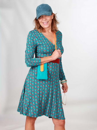 Robe Cantik Pinia Bleu robe bleue � motif graphique